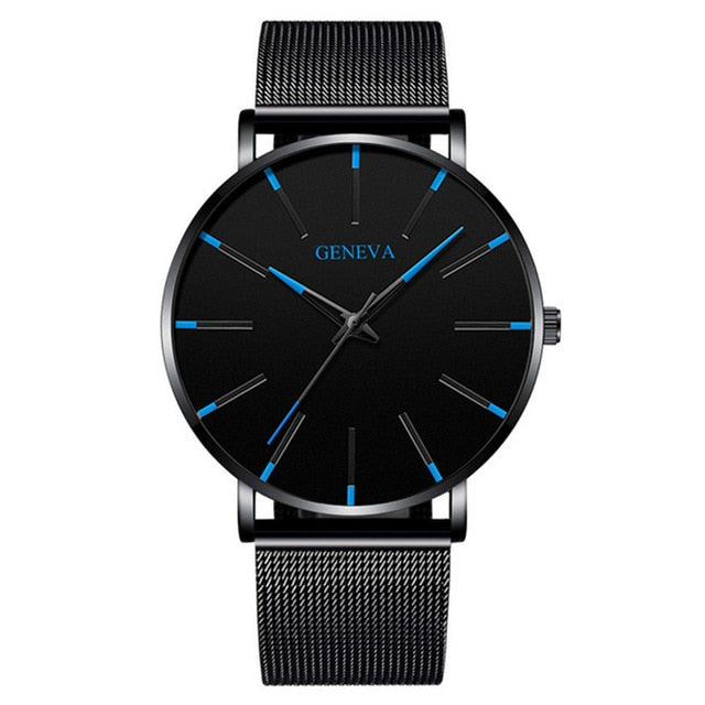 2020 Minimalist Men's Fashion Ultra Thin Watches Simple Men Business Stainless Steel Mesh Belt Quartz Watch Relogio Masculino
